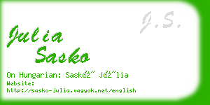 julia sasko business card